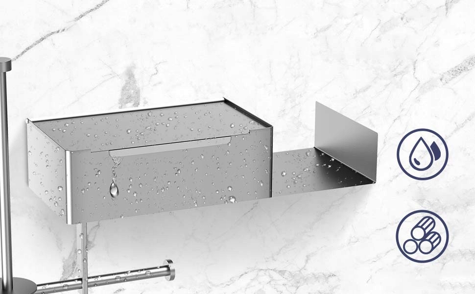 UCHWYT NA PAPIER TOALETOWY BEZ WIERCENIA STALOWY SAMOPRZYLEPNA SREBRNY Marka Bedee