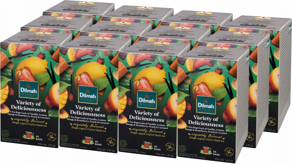 Zestaw herbat w kopertach Dilmah Variety of Fun Teas 5 smaków 20szt x12