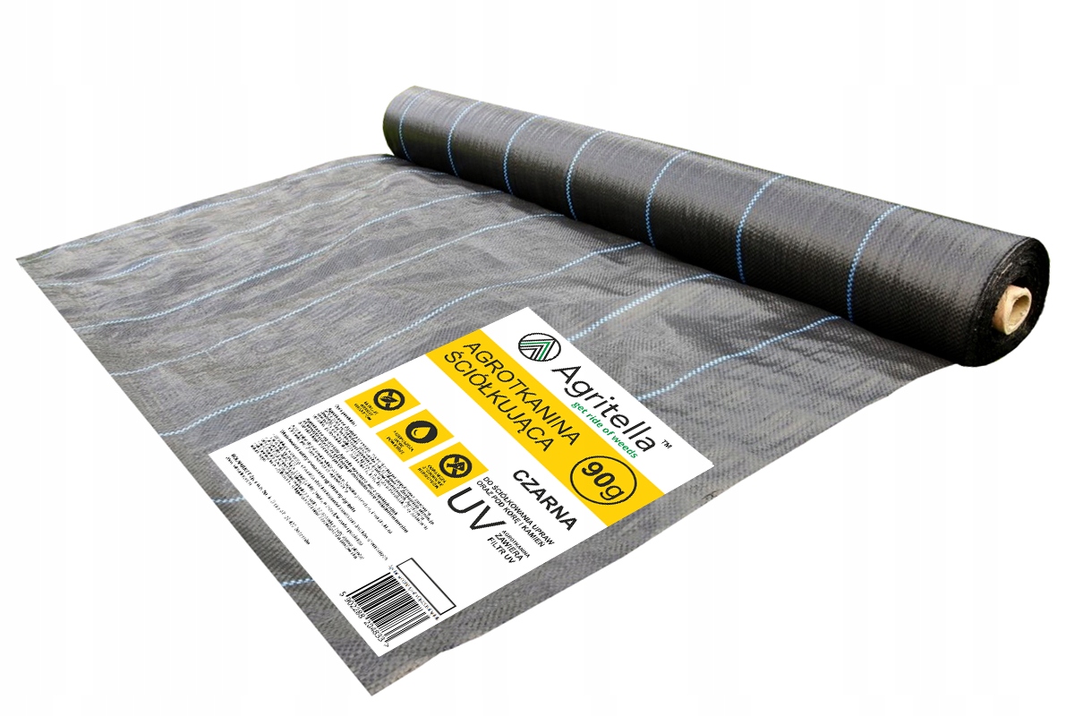 Doskonała Agrotkanina 0,6x50m 90g Uv, Mata Czarna Antychwastowa Solidna