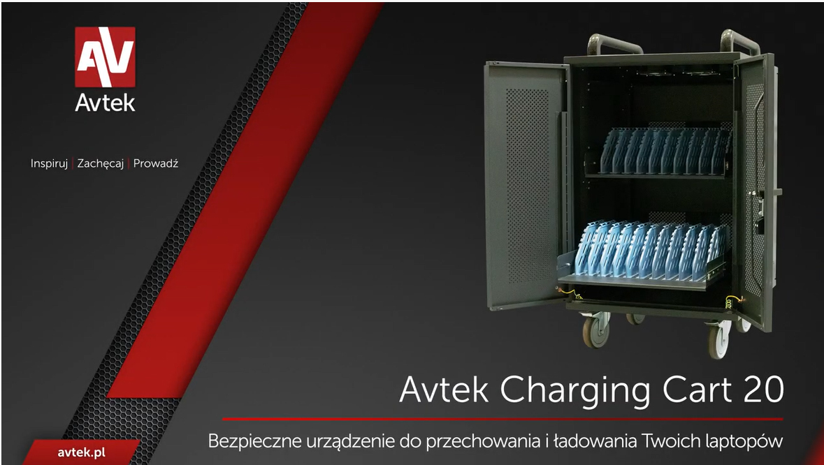 Wózek na laptopy Avtek Charging Cart 20 zasilacz
