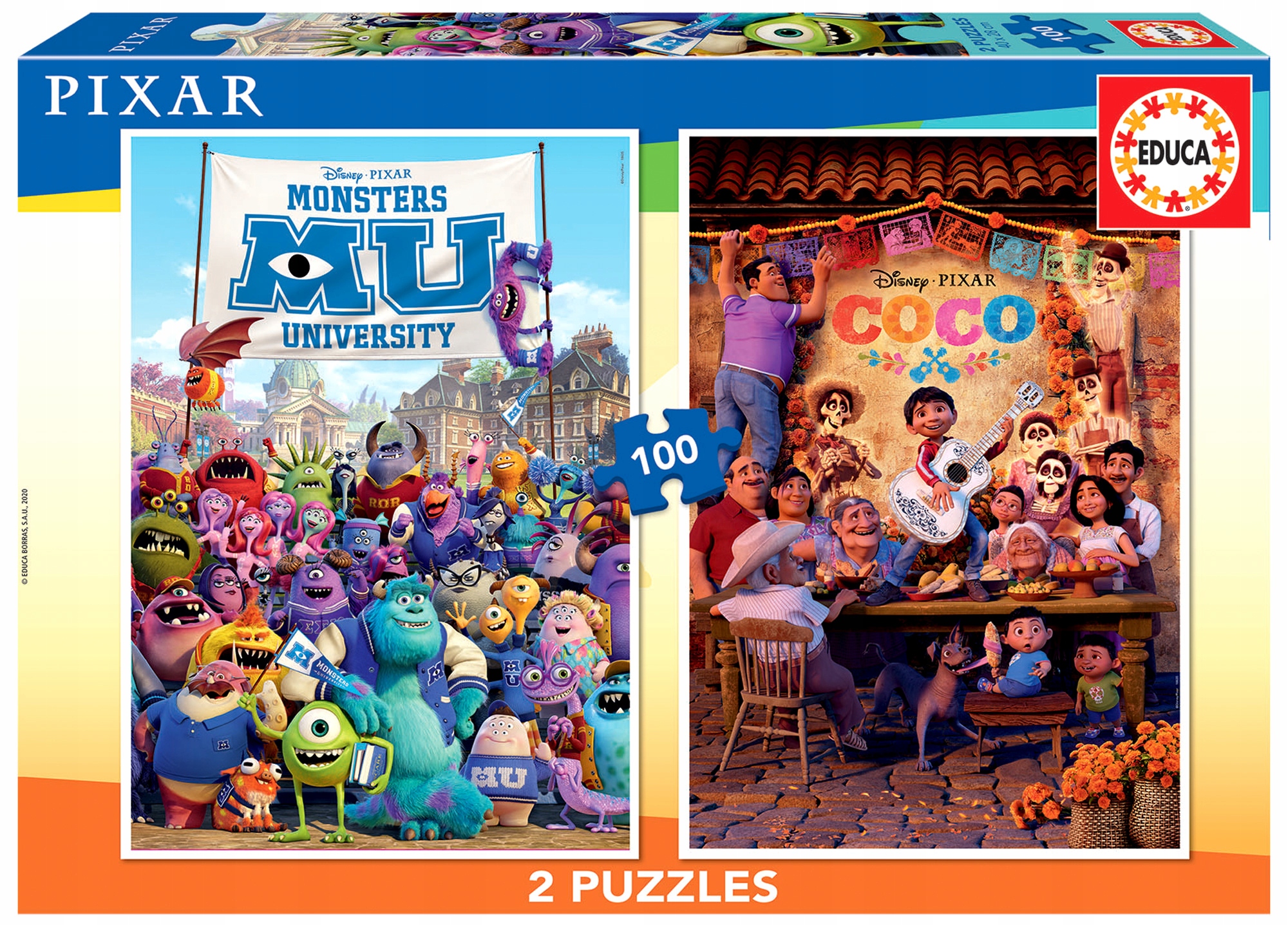 

Educa Puzzle 2 x 100 el Uniwersytet Potworny Coco