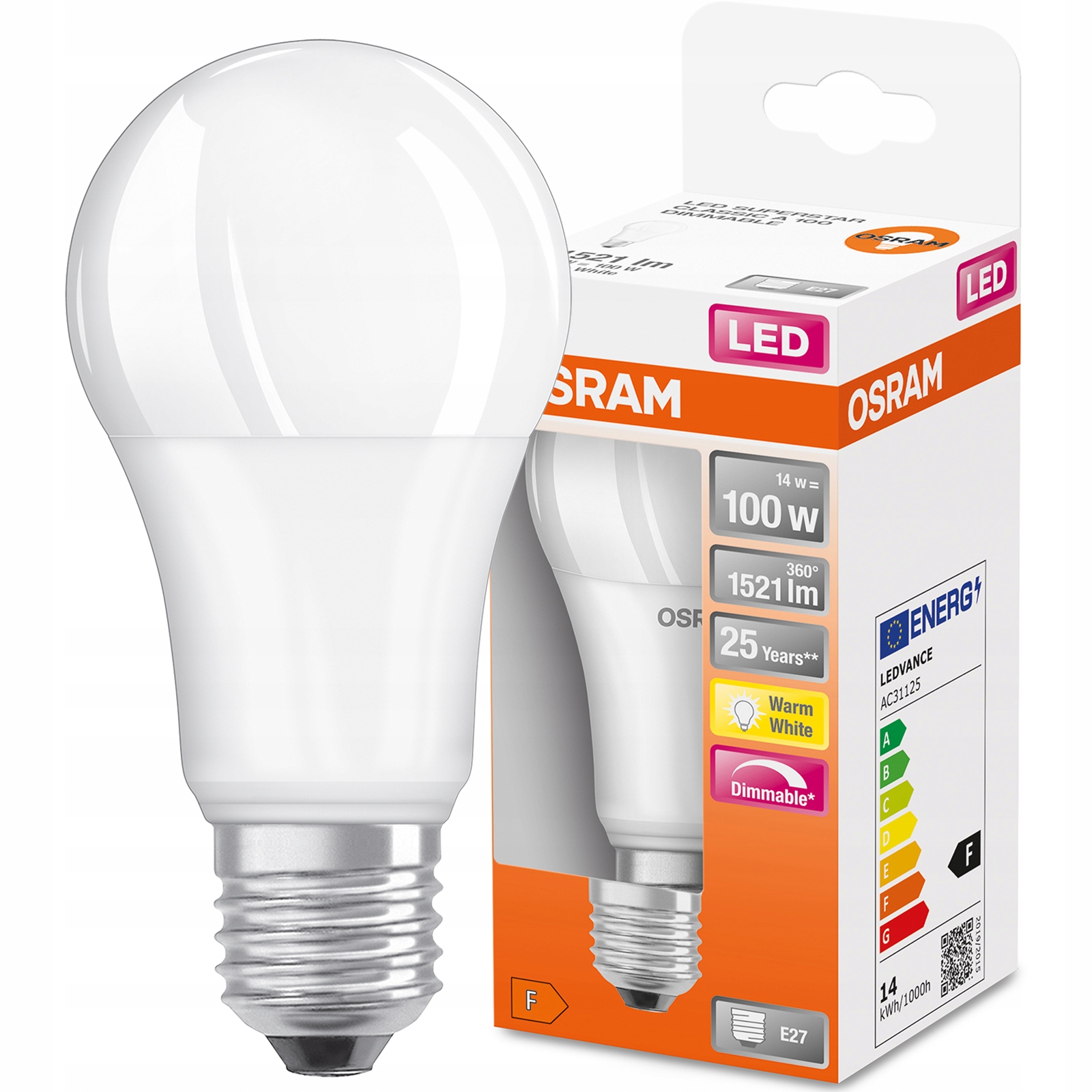 

Żarówka Led E27 A60 14W 2700K Ściemnialna Osram