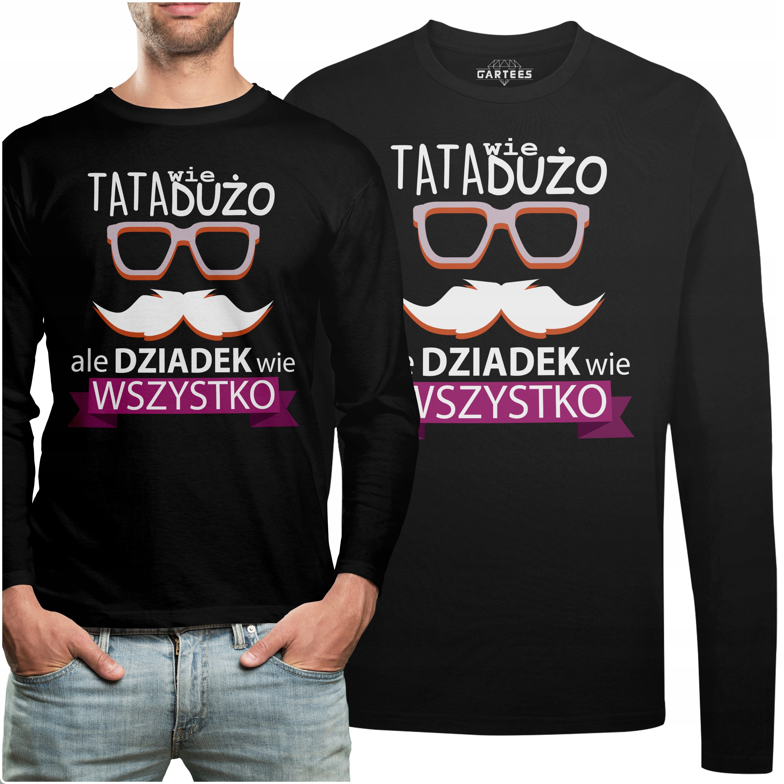 

Koszulka Long Tata Wie Dużo Dziadek Wie Wszytsko