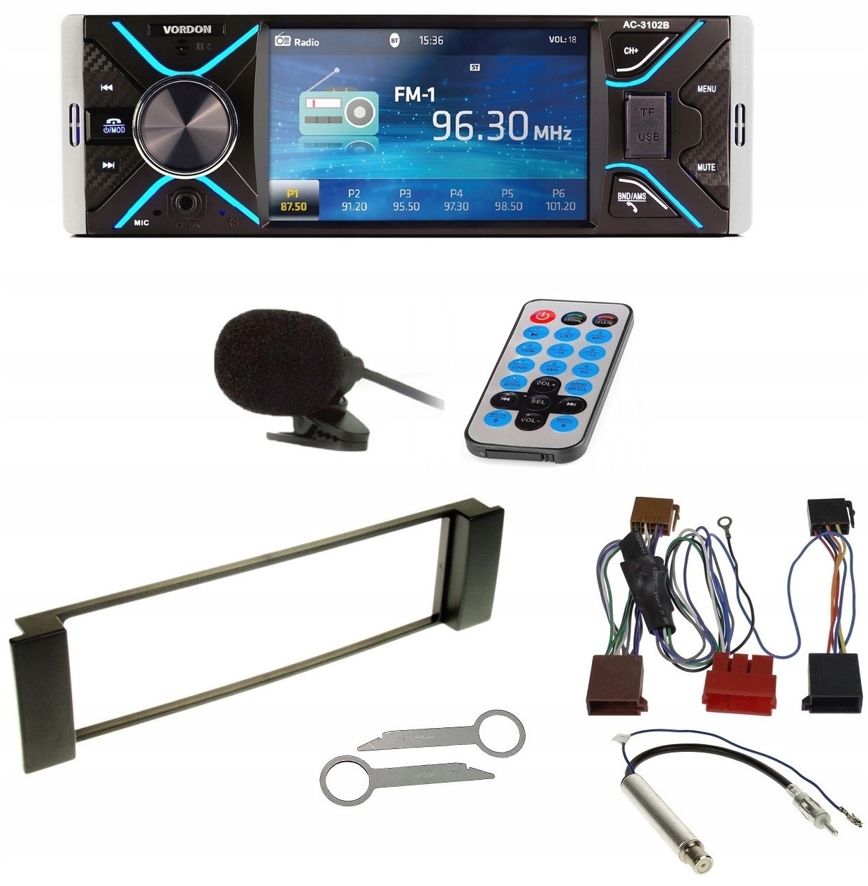 Autorádio Vordon AC-3102B Aux Usb LCD Bluetooth Audi A3 8L