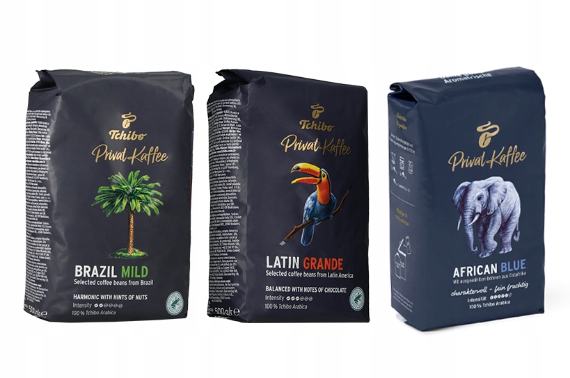 Kawa ziarnista Privat Kaffee African Blue Guatemala Brazil 3x500g