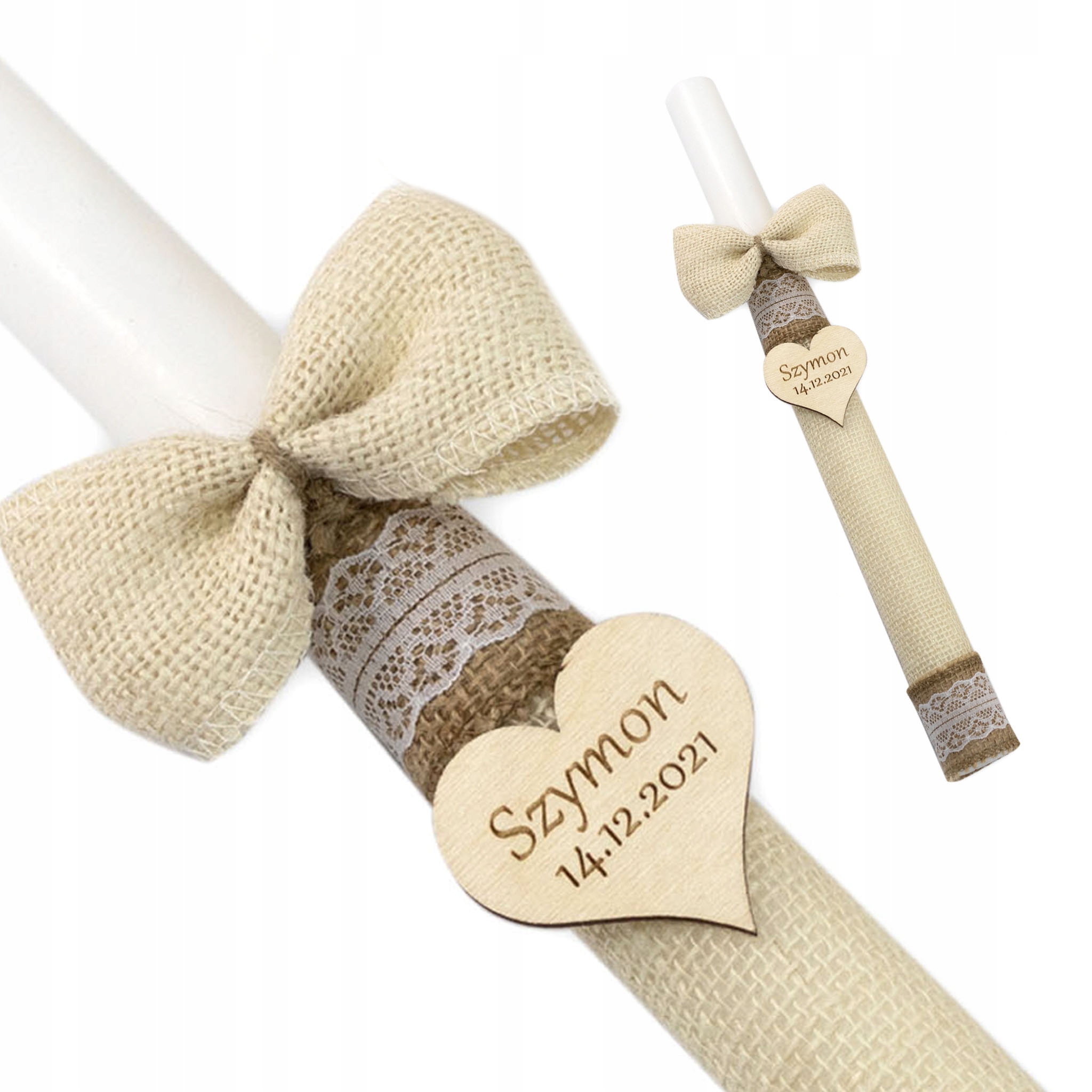 Świeca do chrztu na chrzest z imieniem dla dziecka