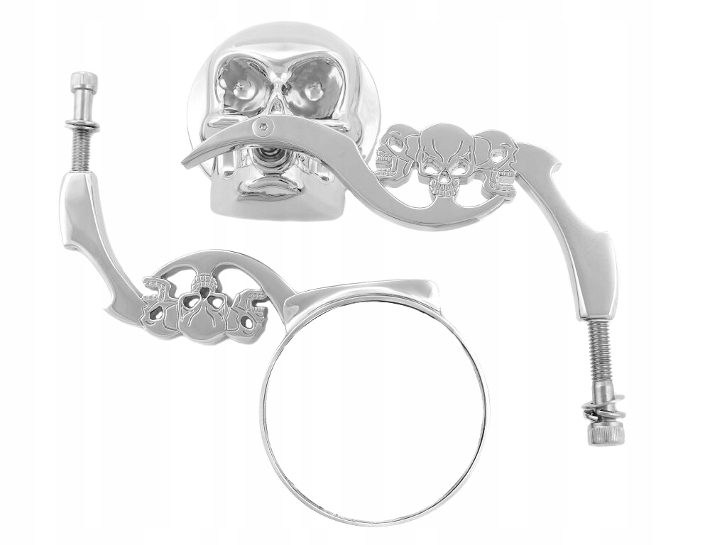 LU-033 - ЗЕРКАЛА С ЧЕРЕПОМ HARLEY DAVIDSON HD ХРОМ 8 ММ