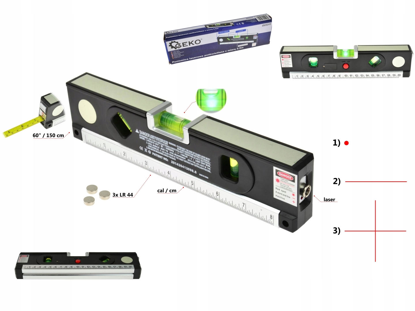 

Poziomica laserowa z miarą