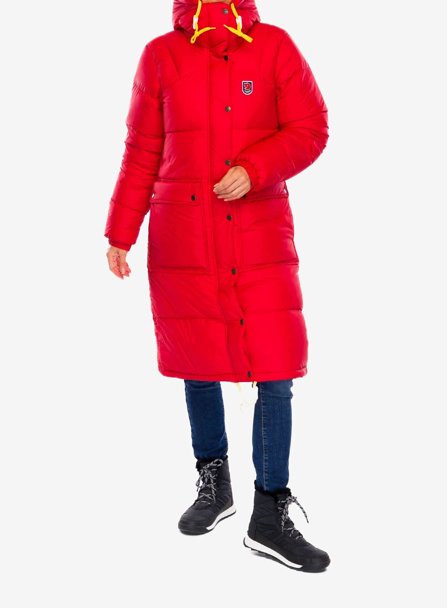 Płaszcz damski Fjallraven Expedition Long Down Parka red L