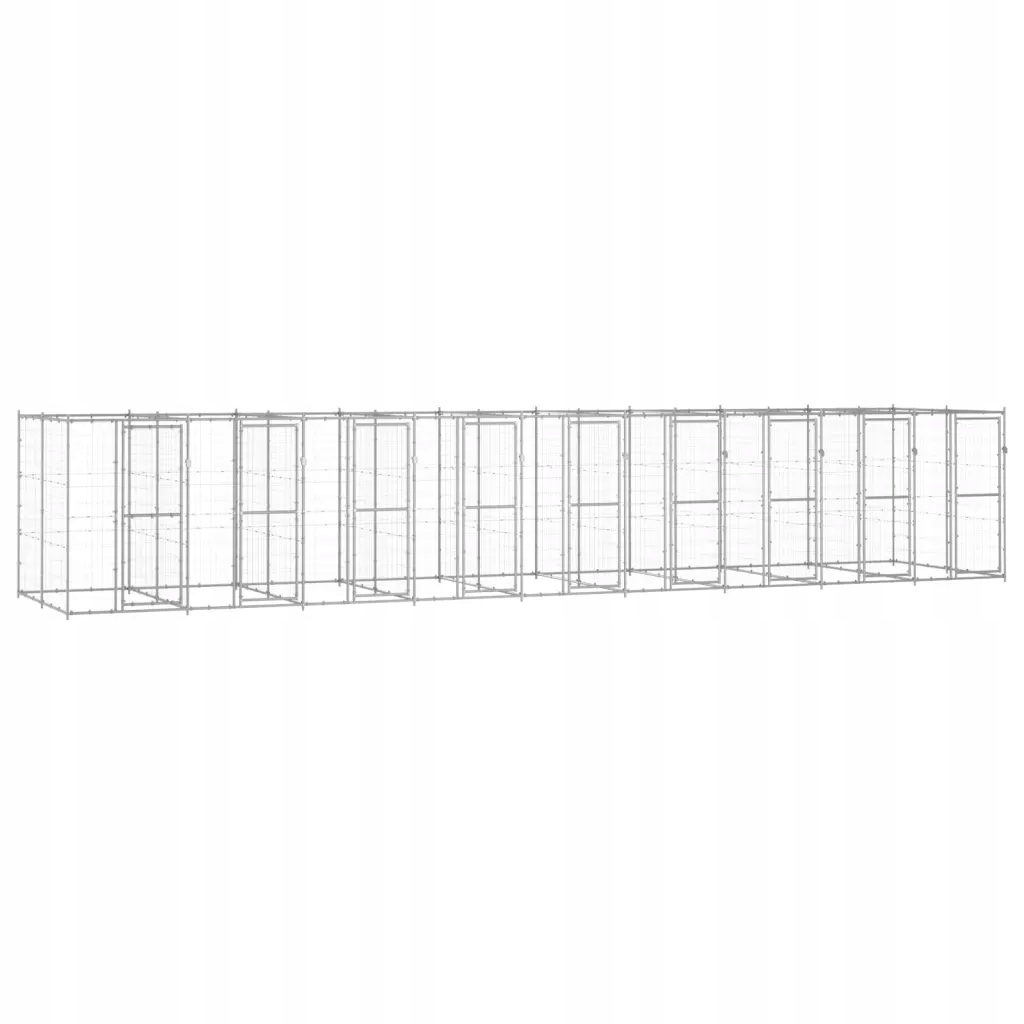 Levně VidaXL ohrádka pro psa stříbrná 990 x 990 cm