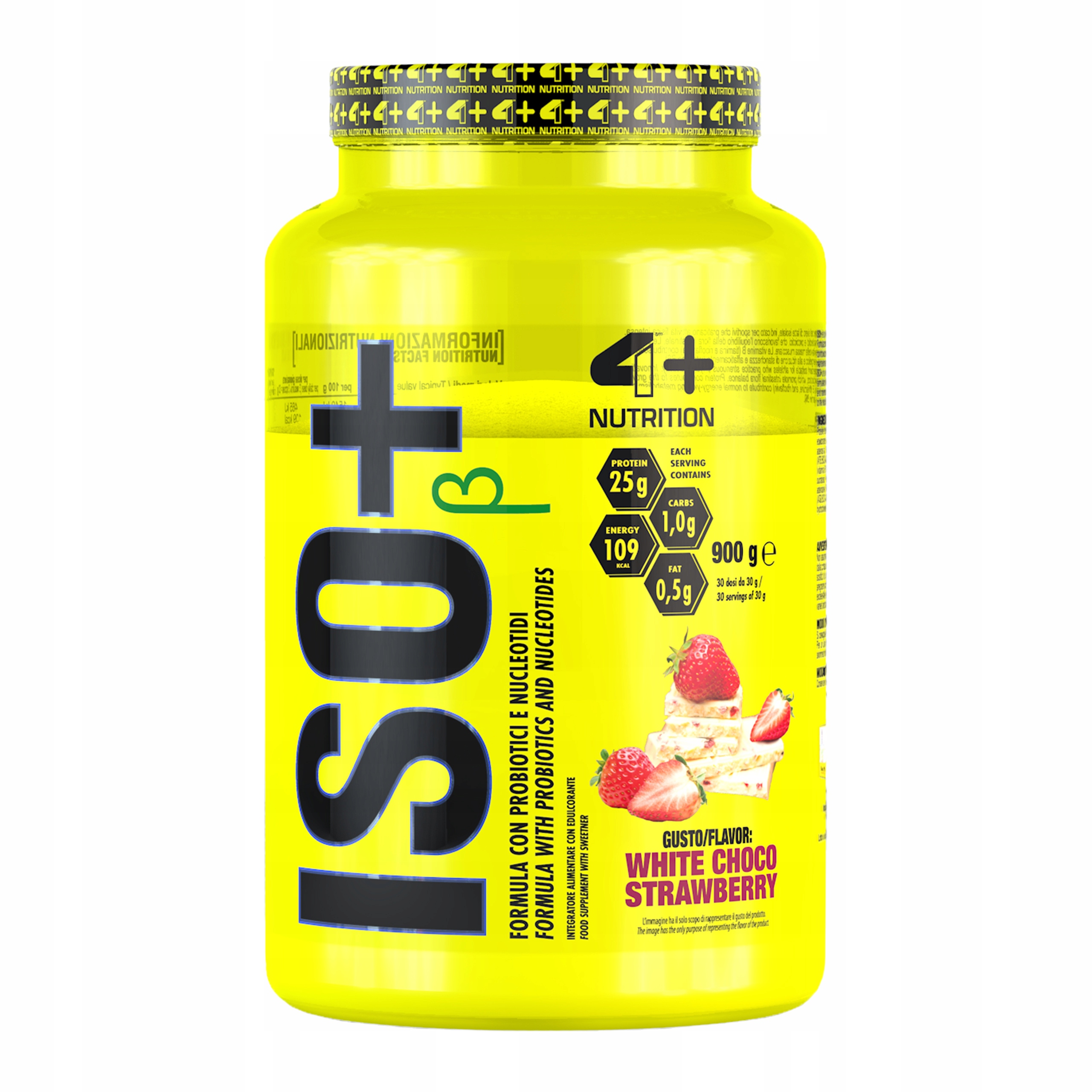 Proteinový Izolát Wpi 4+ Nutrition Iso+ 900 g Probiotikum Jahoda Čokoláda