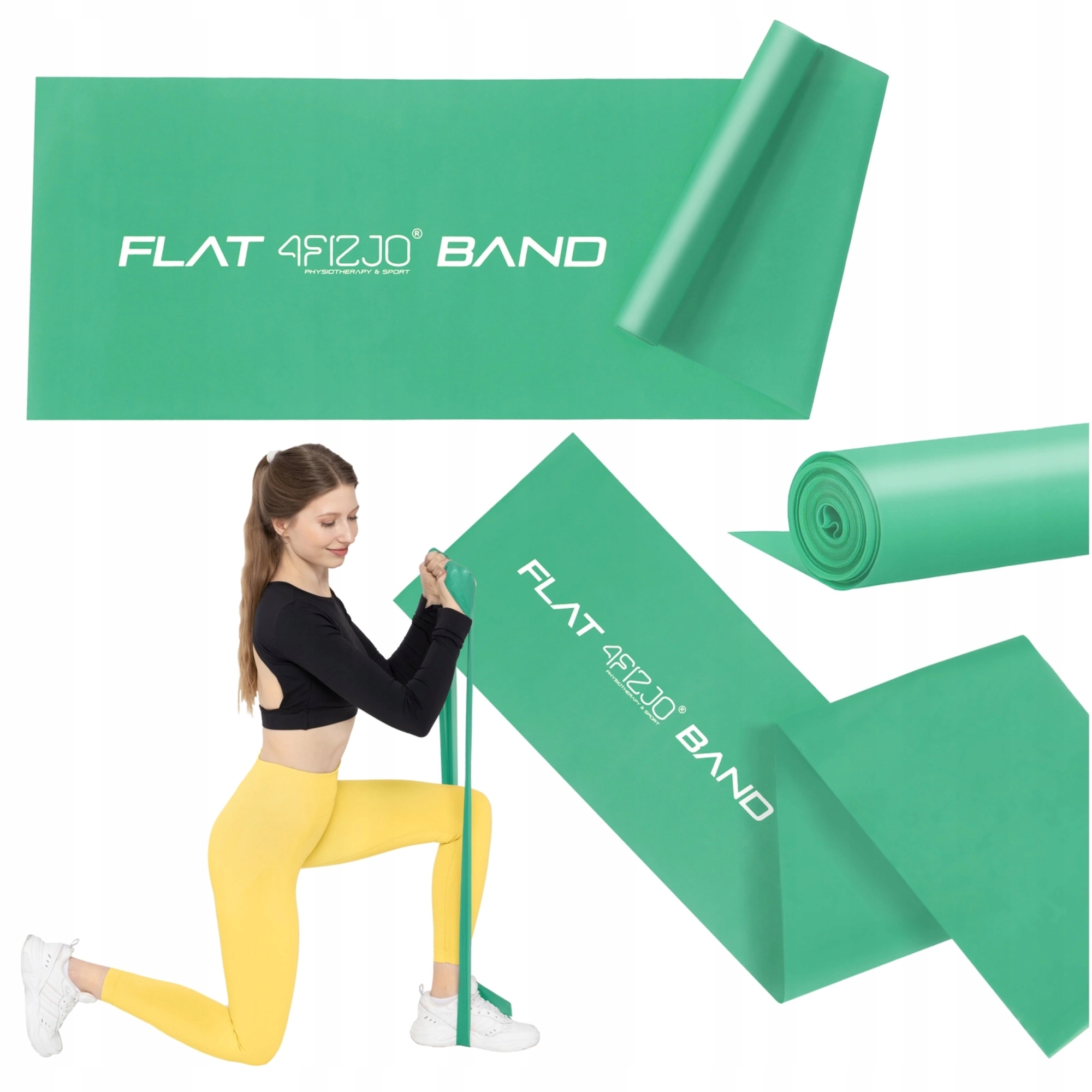 Guma Do Ćwiczeń oporowa 4FIZJO Flat Band opór 3/7 Zielona 5-8kg