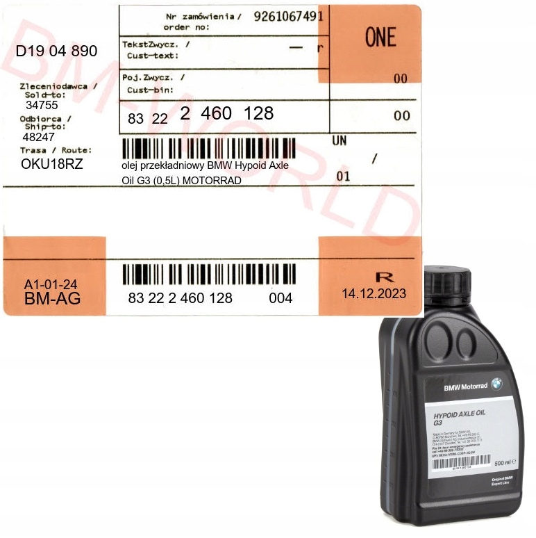 Nový originální Oe Bmw převodový olej Bmw Motorrad Hypoid Axle Oil G3