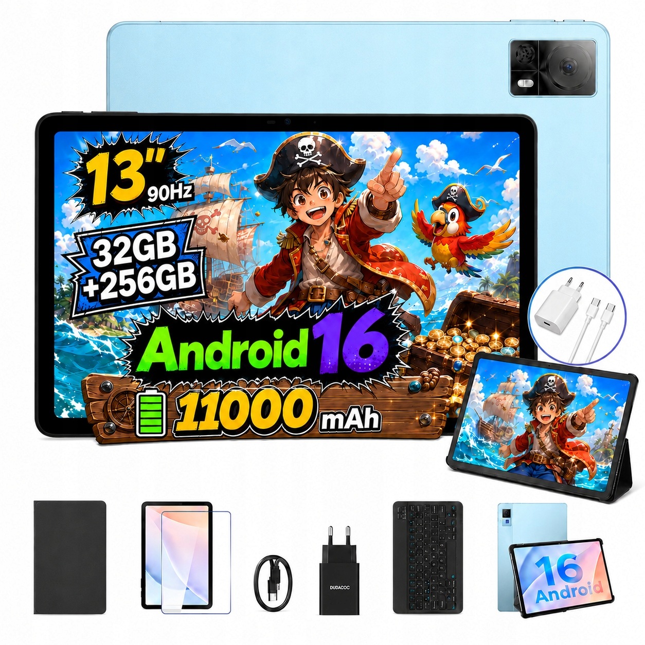 Tablet Sada 2v1 Doogee U13 13“FHD+ Android16 32+256GB 11000mAh Gps/wifi