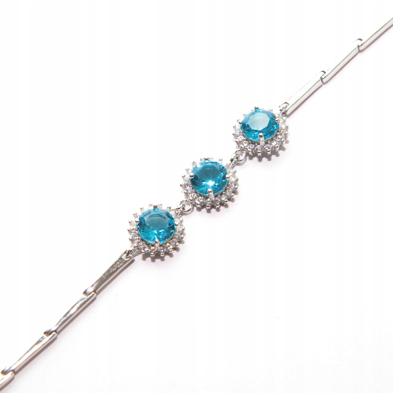 Stříbrný náramek se zirkony stříbro 925 zirkony kulaté modré