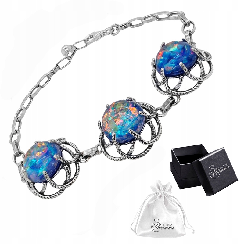 Stříbrný náramek ryzost 925 Elegantní náramek s dubovým opálem