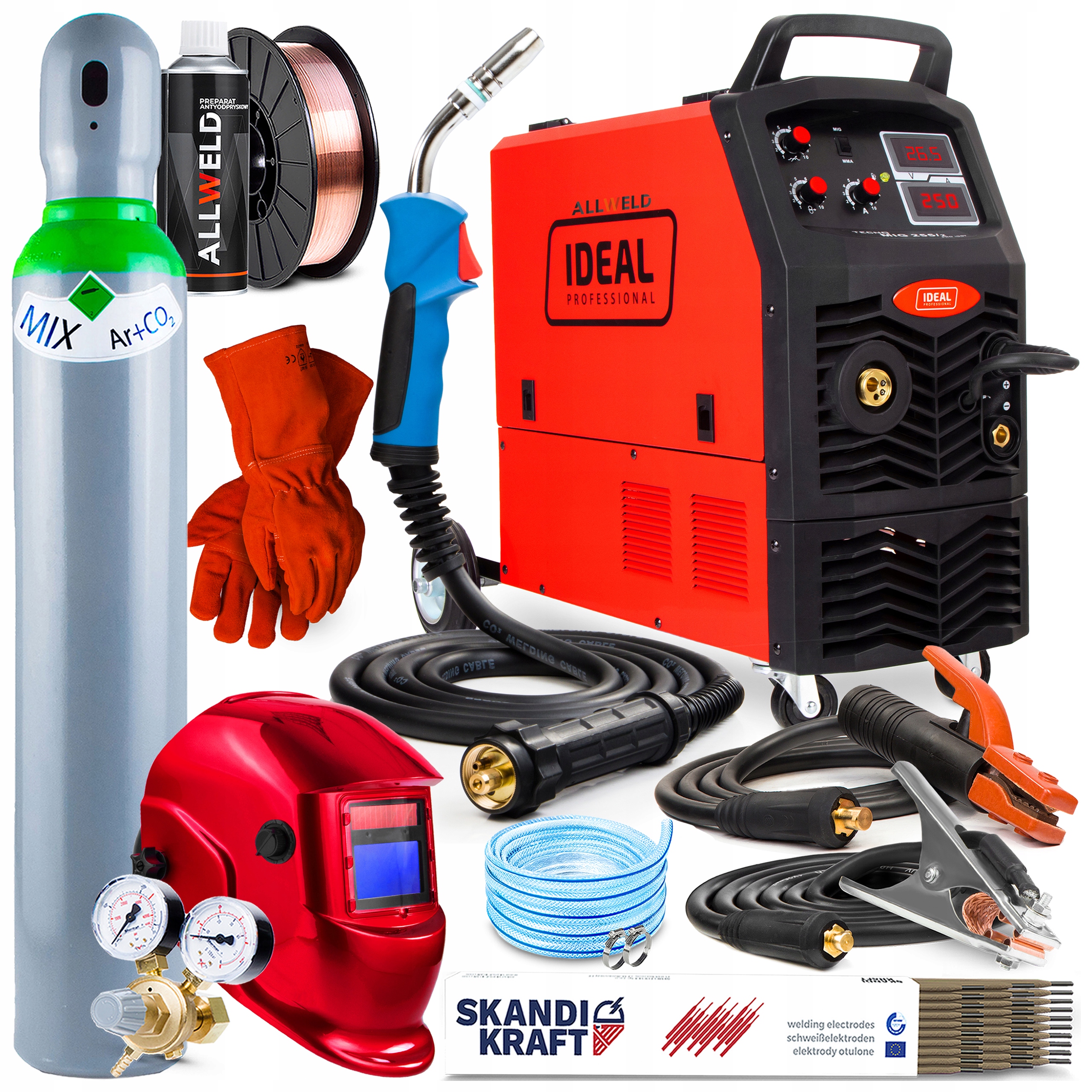 Poloautomatický Svařovací Stroj Ideal Tecno Mig 255 Mma Flux 230V 400V Igbt Alu 4X4