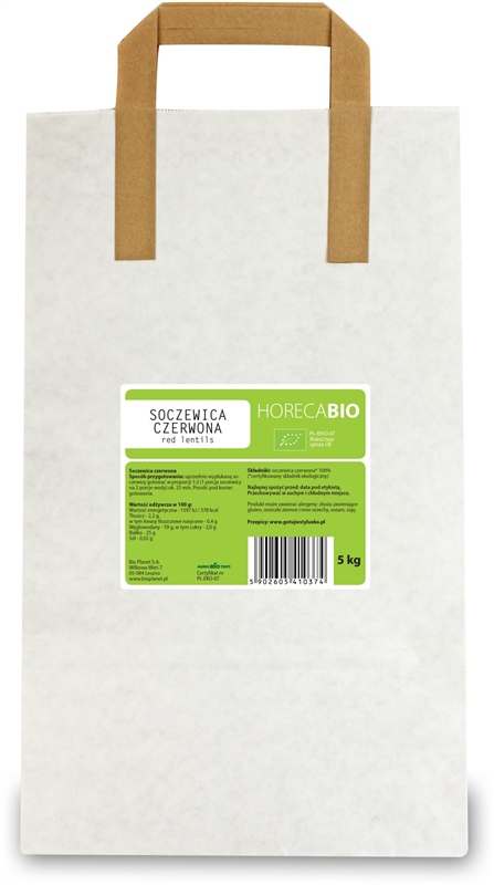 Červená Čočka Bio 5 kg Horeca