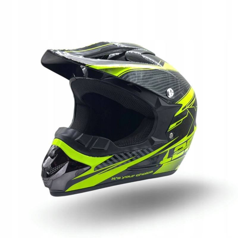 Kask Xtr Junior Dziecięcy Cros Enduro Hulajnoga Motocyklowy Limonkowy L