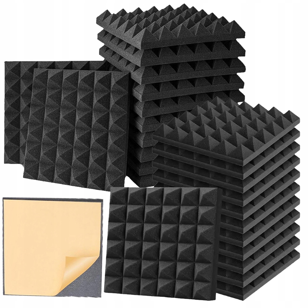 Akustická Pěnová Odhlučňovací Podložka Na Zeď Fala Panel Houbička 30 CM 24 Ks