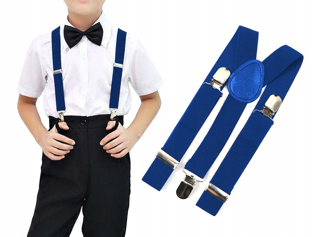 Niebieskie SZELKI CHŁOPIĘCE DZIECIĘCE Guma