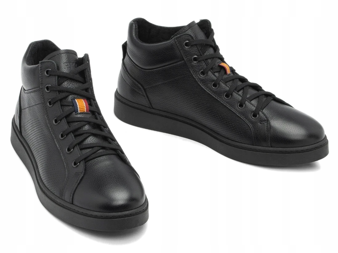 Pánské Kotníkové Boty Kožené Černé Nezateplené Kotníkové Boty Ryłko 43