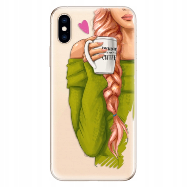 Silikonowe etui iSaprio My Coffe and Redhead Girl na iPhone Xs