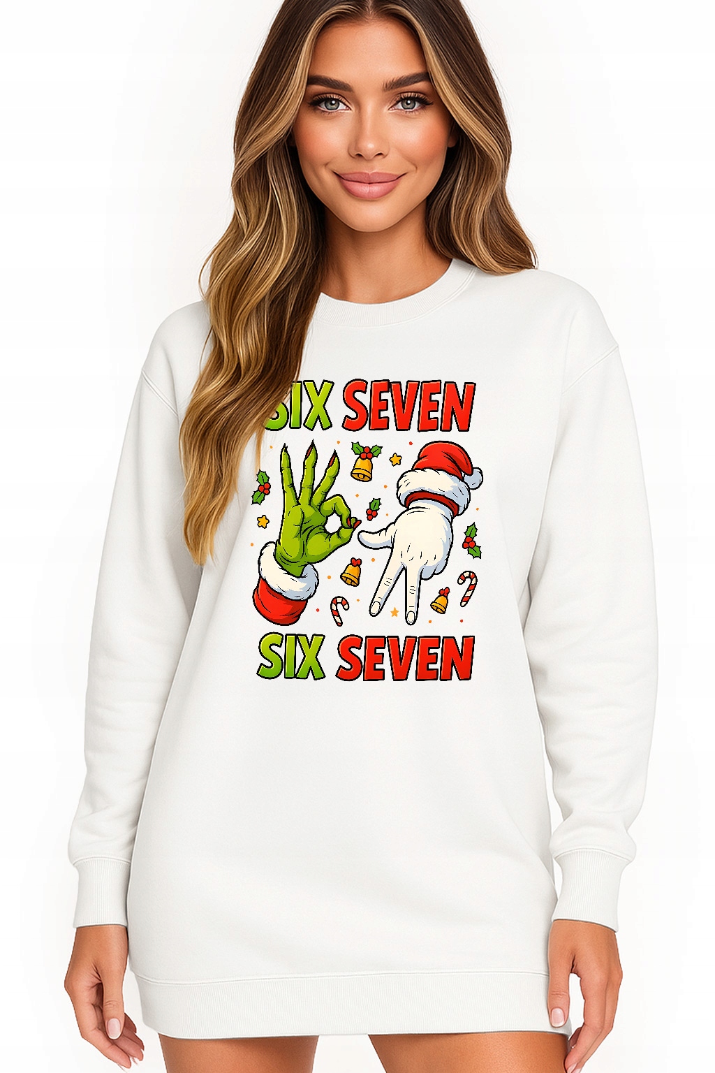 Mikina Vánoční Oversize Šaty Six Seven 67 Dárek K Vánocům XL