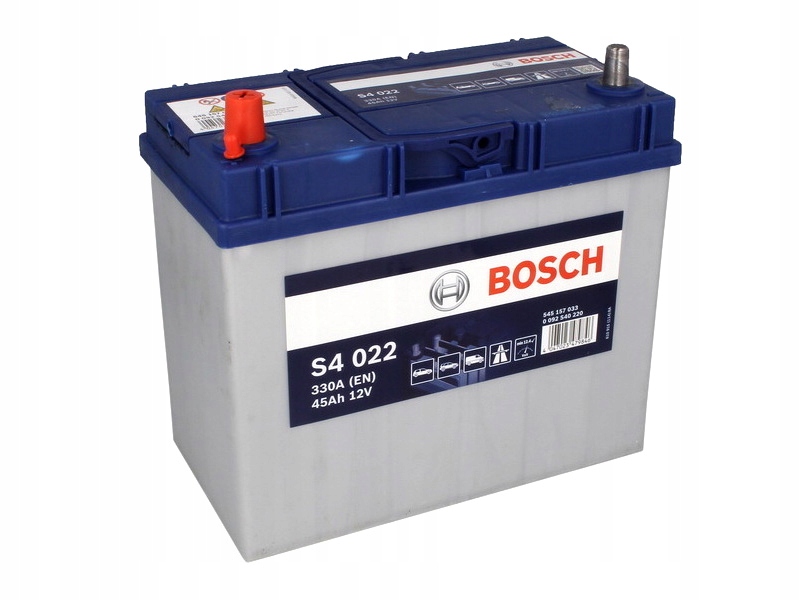 AKUMULATOR BOSCH S4 45 AH 330 A S4022 CIENKE KLEMY