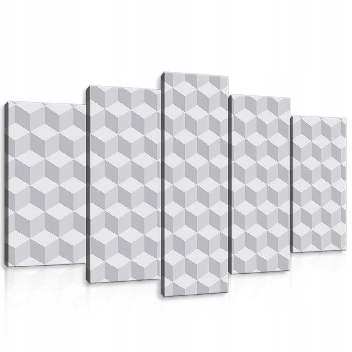 Obraz 100x60 Abstrakce 3D Geometrický vzor Izometrie Stříbrný Minimalismus