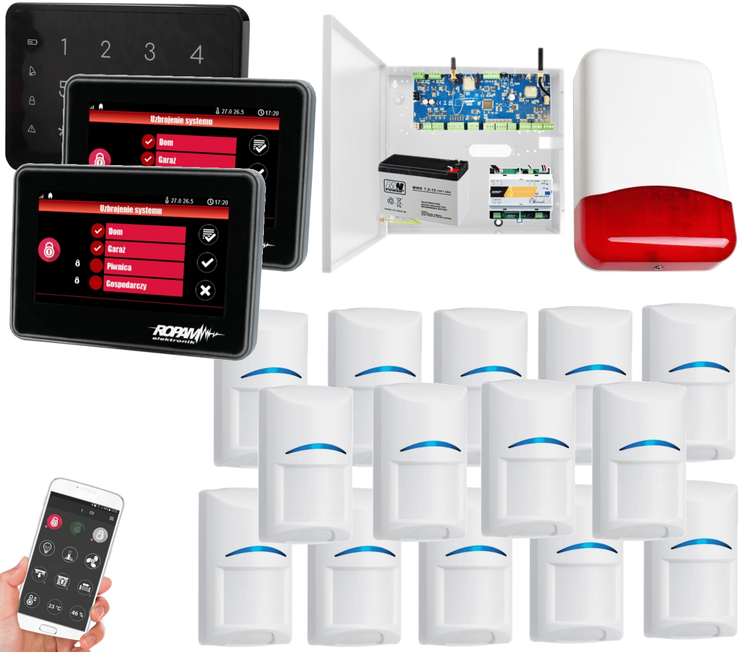 Alarm Do Domu Ropam 14 Czujek Bosch Wifi App Gsm