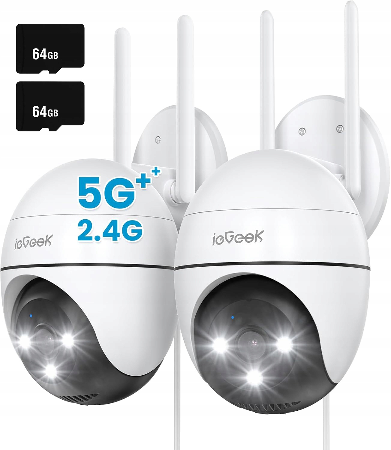 Otočná Venkovní Kamera Ip Wifi 5MPx 2K Detekce, Mikrofon Funkce Ai Sd
