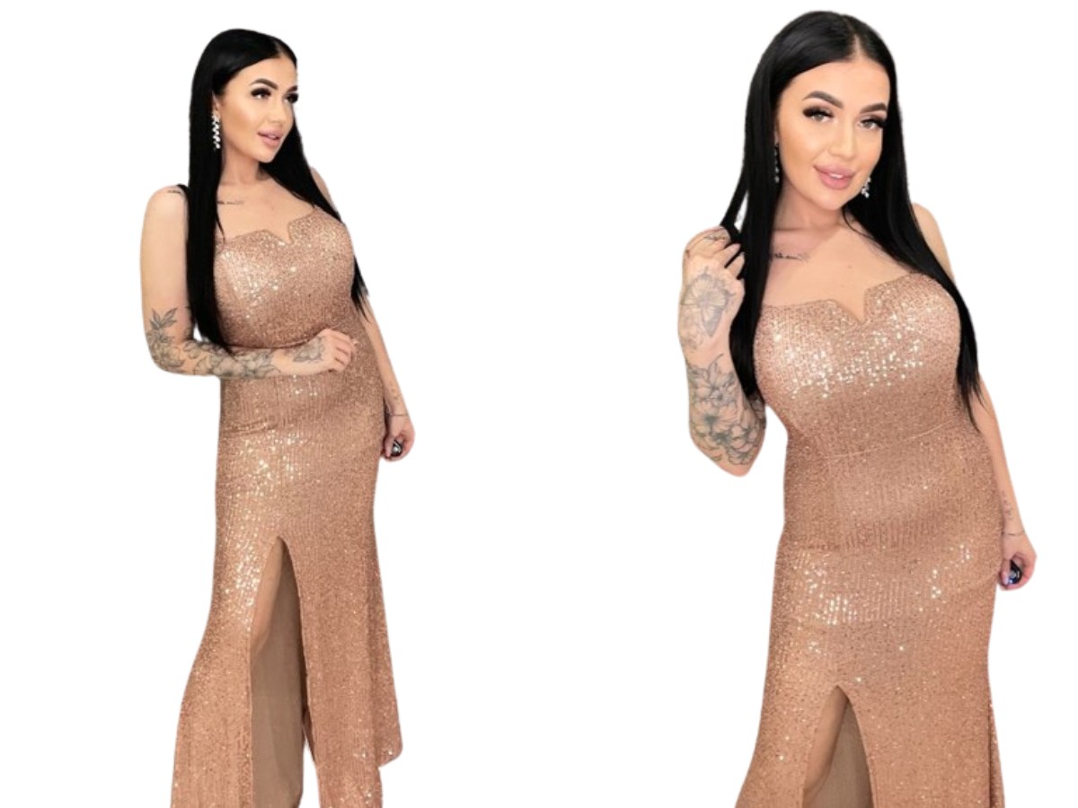 Šaty Na Ramínka Maxi Viola Staré Zlato