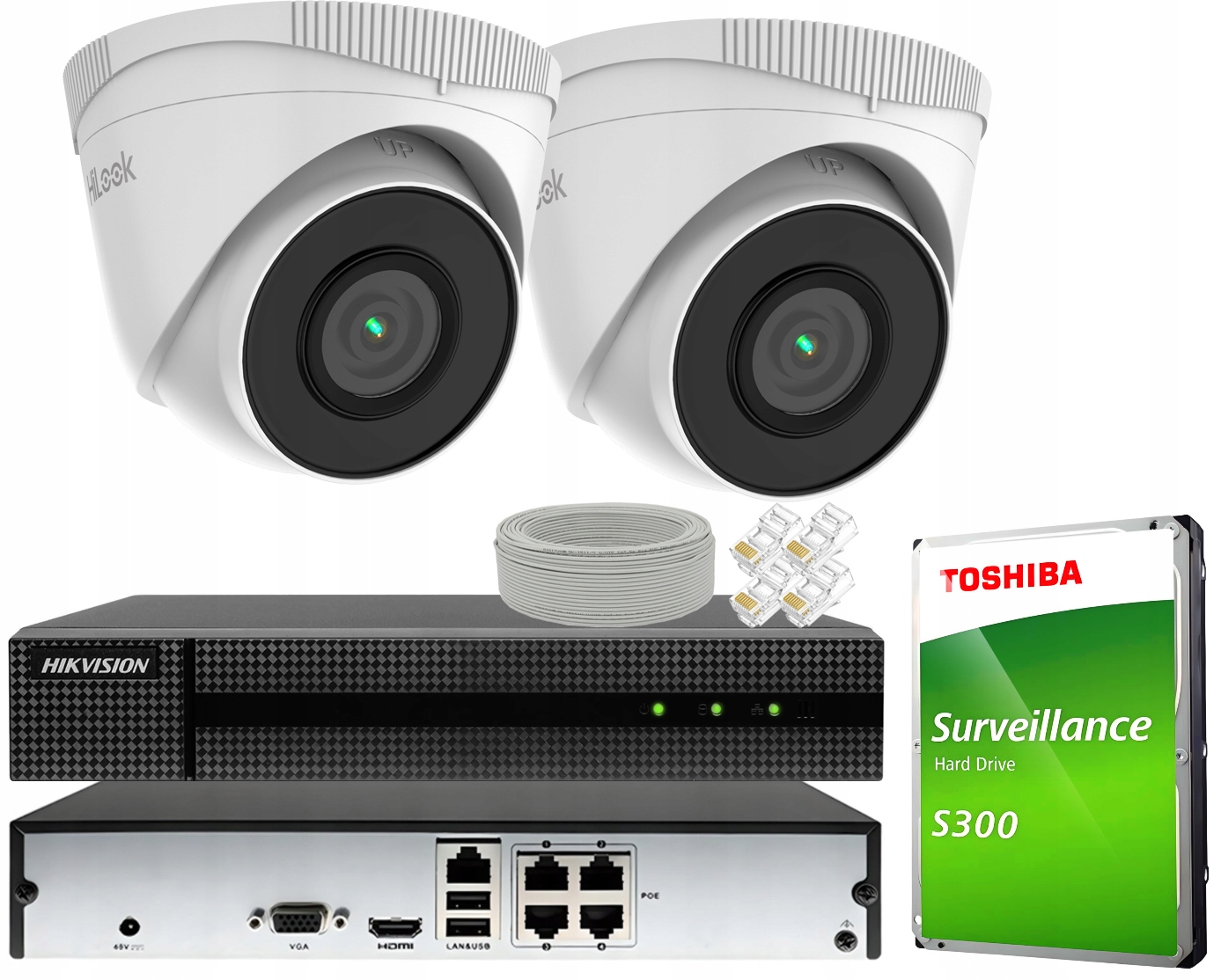 Ip monitorovací sada Full Hd 2 kamery IPCAM-T2 Hilook By Hikvision IR30 m