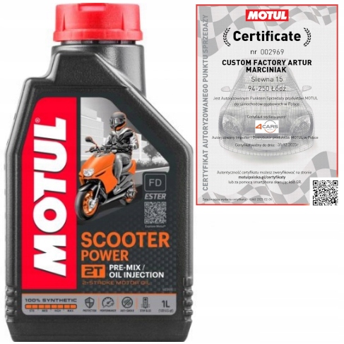 

Motul Scooter Power 2T Syntetyczny Do Mieszanki 1L