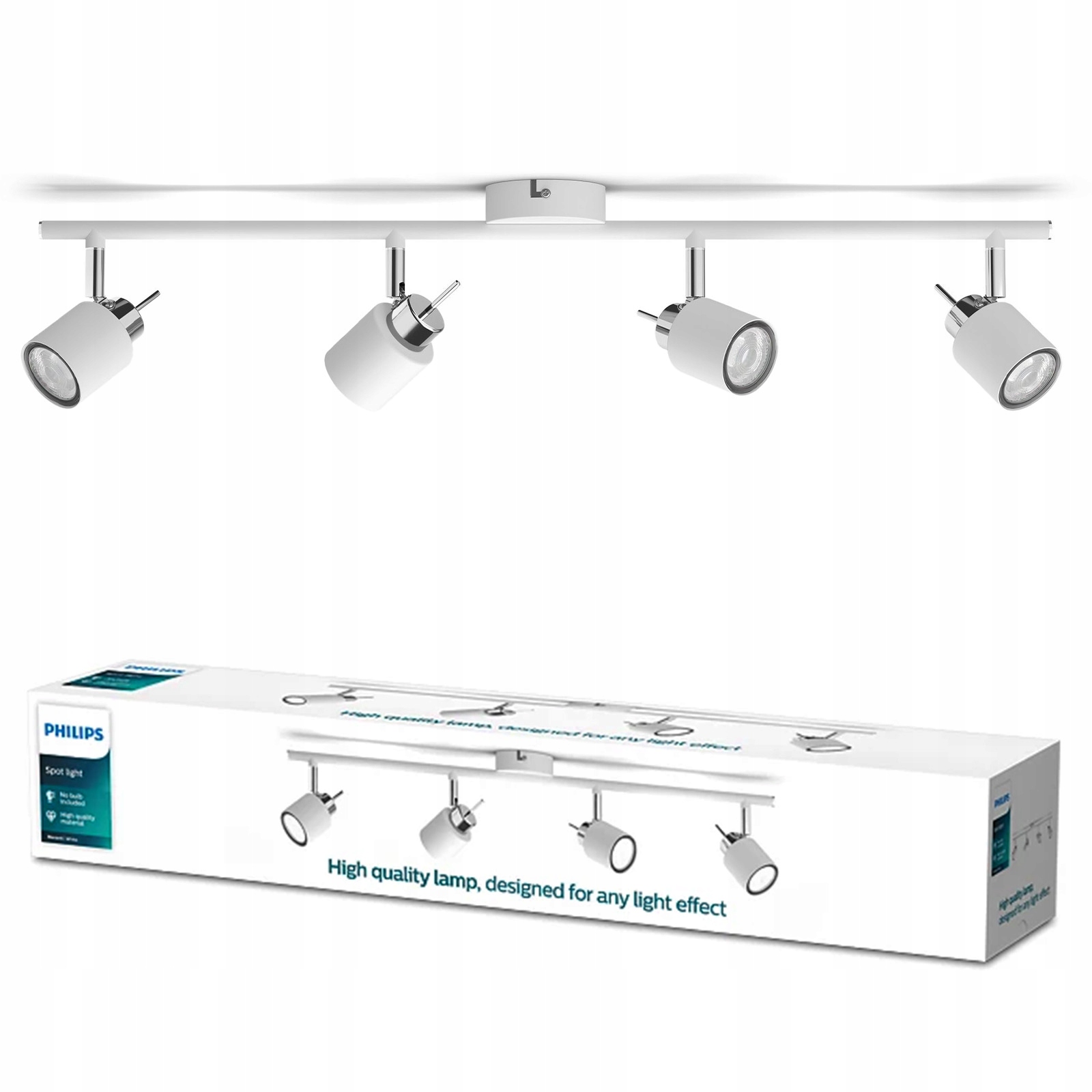 Stropní Svítidlo Reflektor Nástěnný 4x GU10 Bílá Meranti Philips