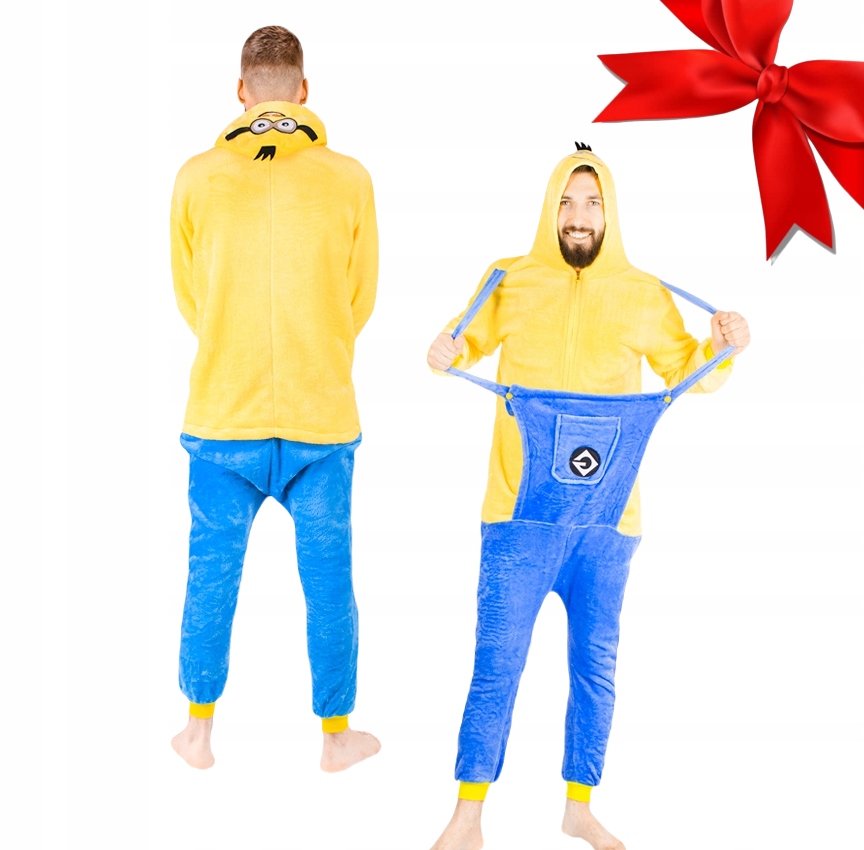 Měkké pánské pyžamo Teplé overal Jednodílné teplákovka kostým Mimoň M