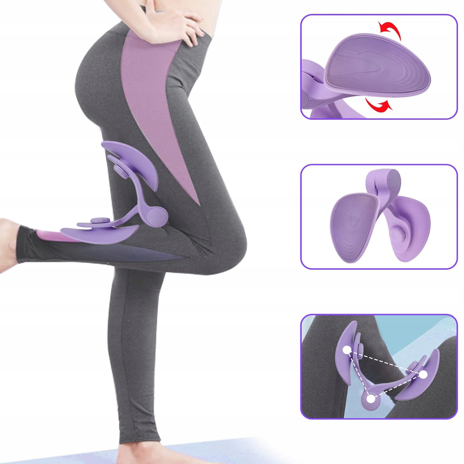 MOTYLEK DO ĆWICZEŃ MIĘŚNI DNA MIEDNICY TRENAŻER UD trener bioder FIOLETOWY Waga produktu z opakowaniem jednostkowym 1.32 kg