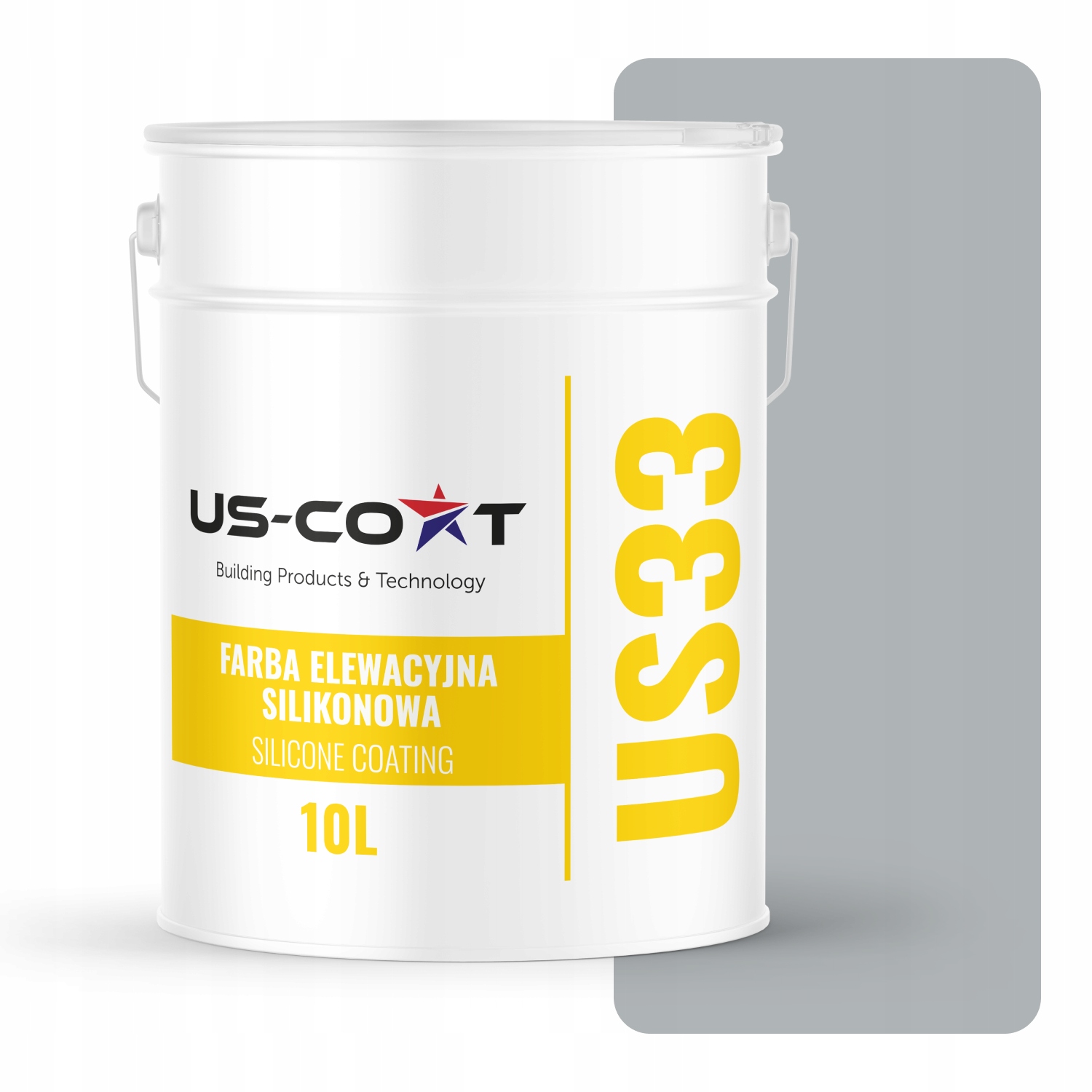 Silikónová Fasádna Farba Na Maľovanie 10 L, Svetlo Šedá S Modrým F253 Uv