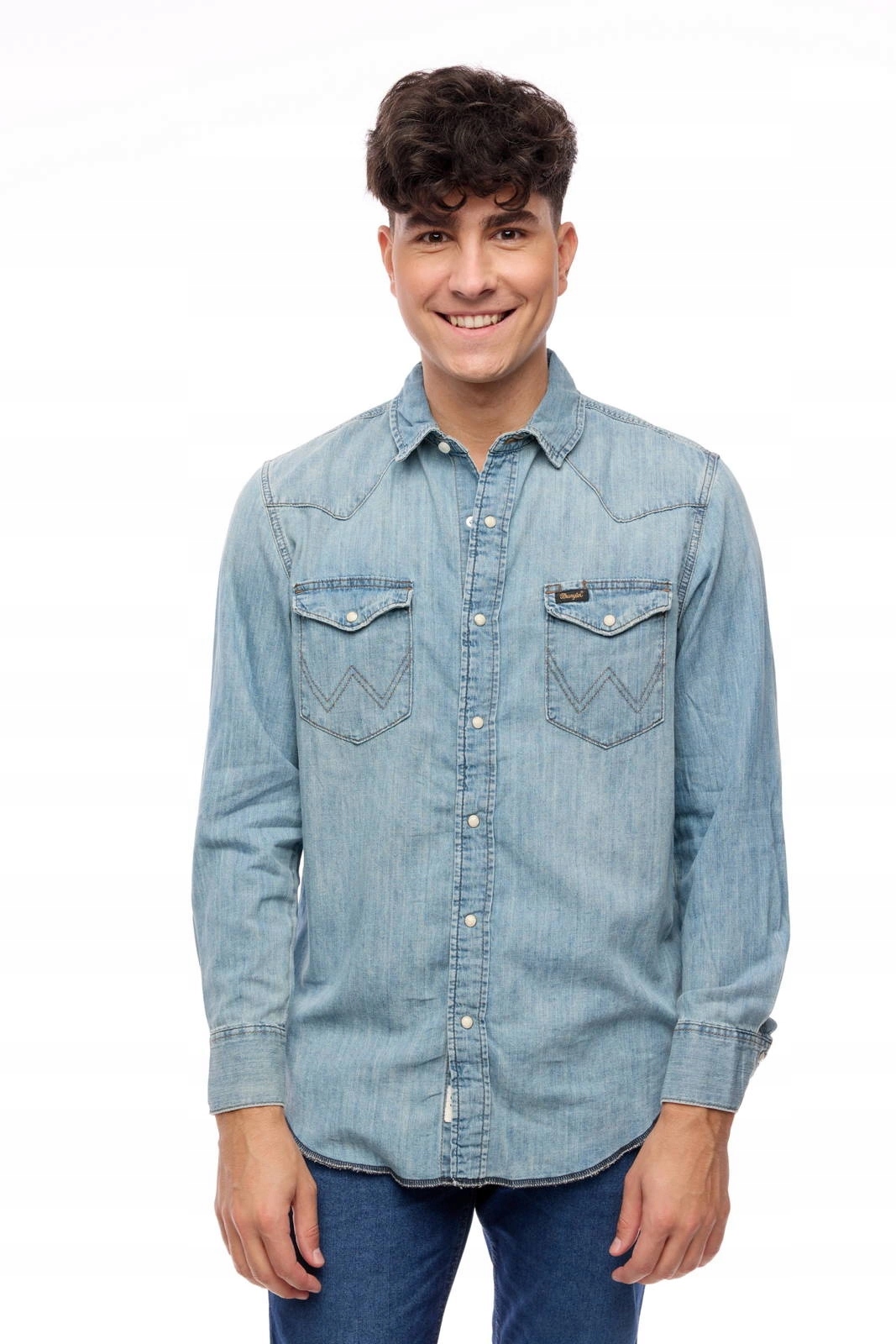 Pánská džínová košile Wrangler Heritage Shirt Icy W5D1NC243 XXL