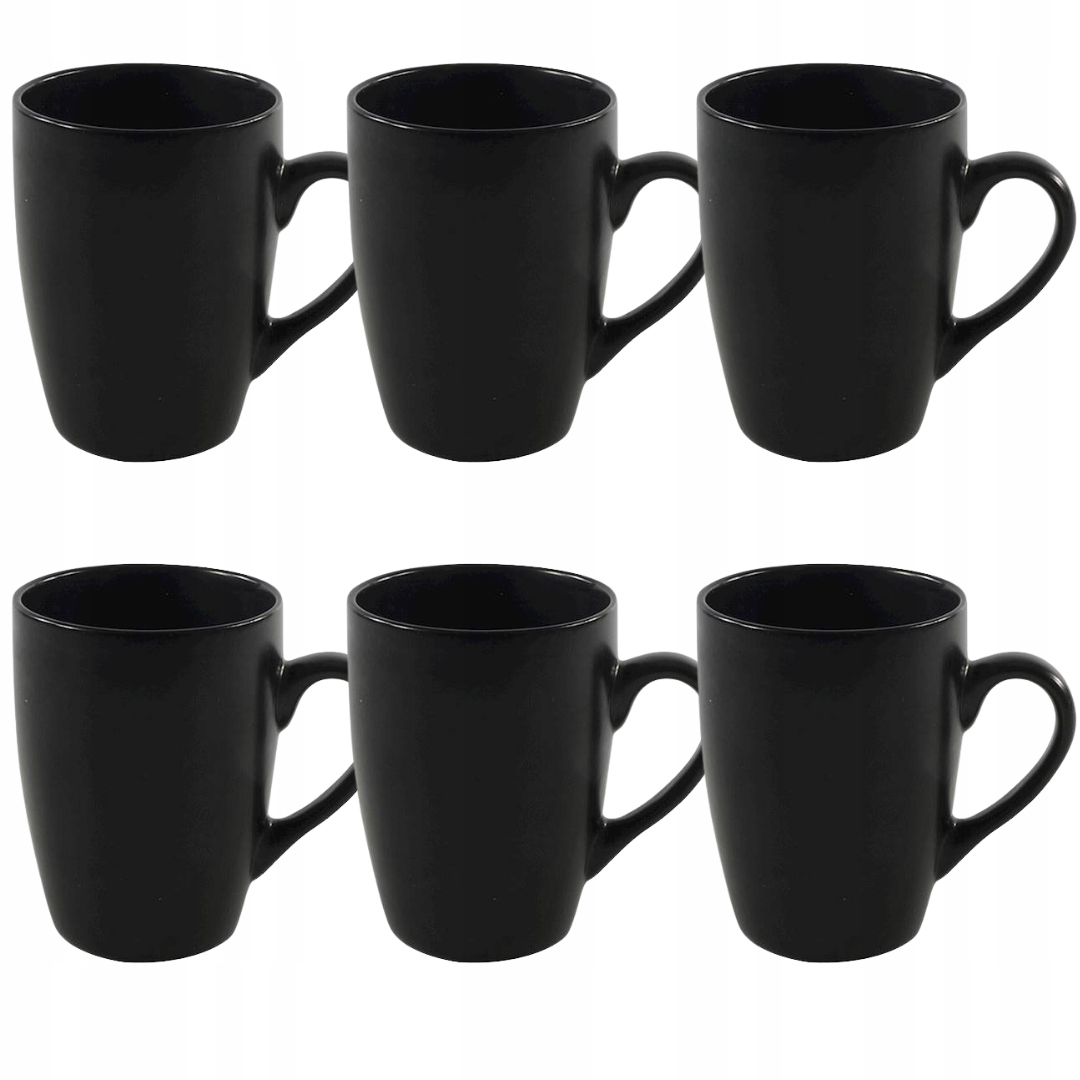 

Kubek czarny ceramiczny matowy Black 340 ml 6 szt