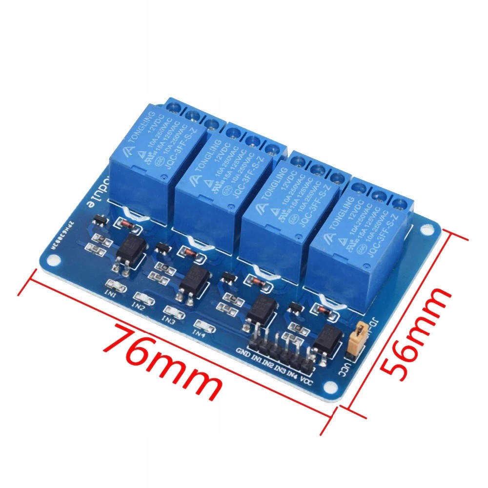624 4-kanałowy moduł przekaźnika 12V 10A Arduino Stan opakowania oryginalne