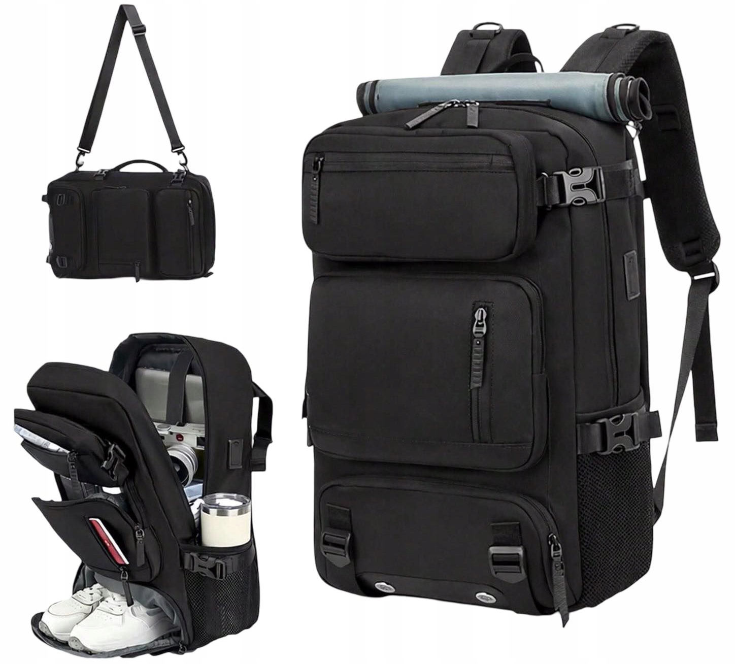 2W1 Plecak Turystyczny 60L Torba na Ramię na Wycieczkę Survivalowy Podróżny