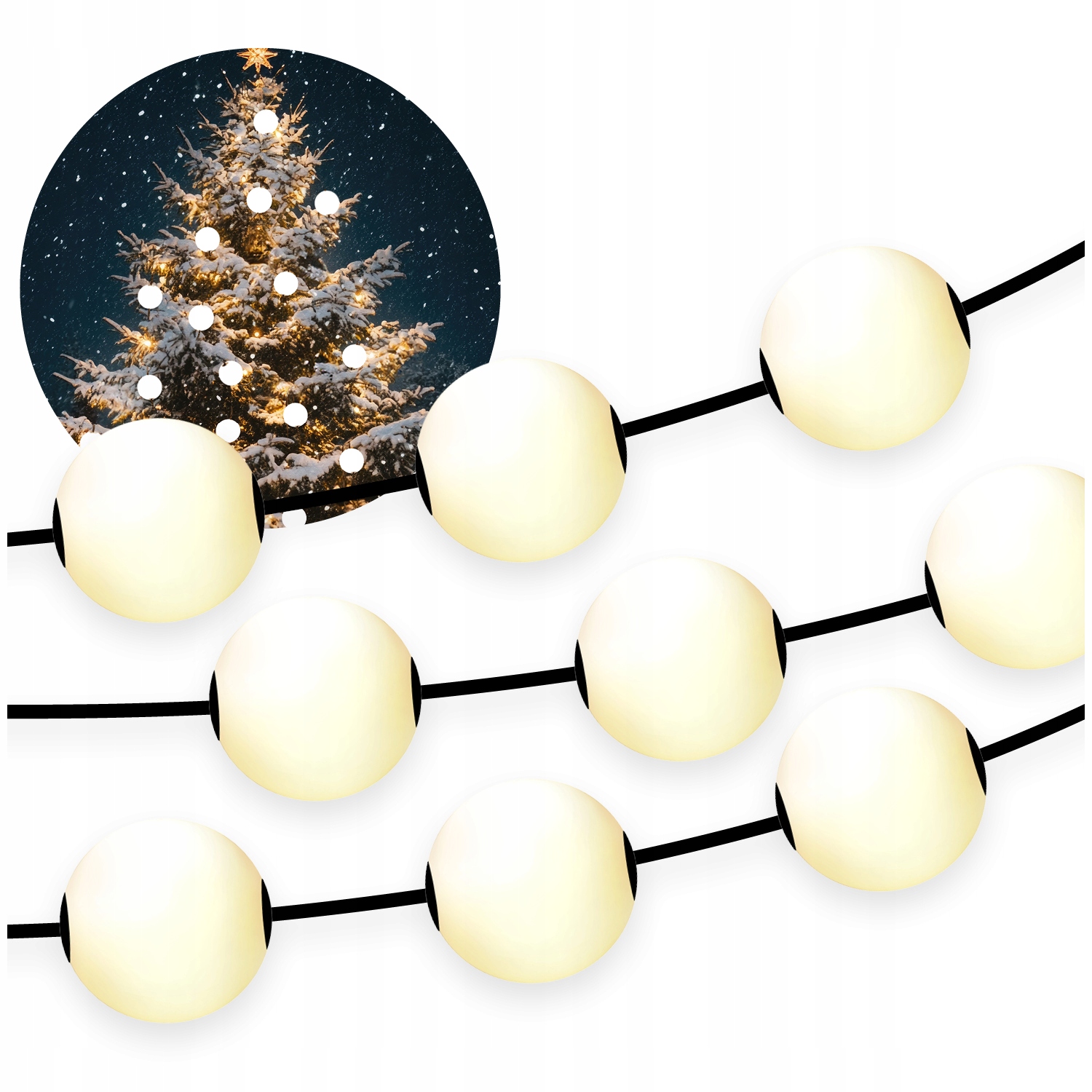 Led vánoční řetěz Šňůra Girlanda Světelná 10 koulí Lampičky