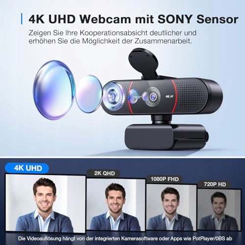 EMEET Kamera 4K UHD z Osłoną Obiektywu i Podwójnym Mikrofonem USB — miniatura 2