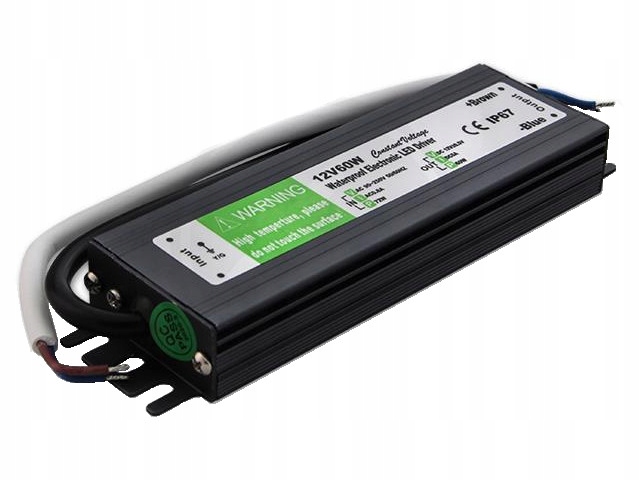 

Zasilacz Led montażowy IP67 - 12V / 60W / 5A