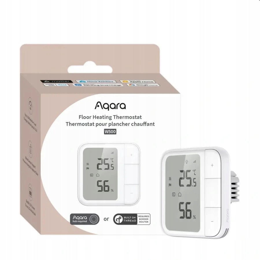 Aqara Smart Home Termostat pre podlahové kúrenie W500, Zigbee a Thread Ut…