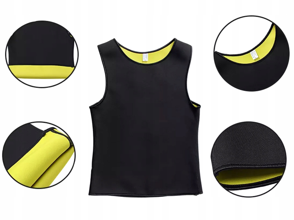 KOSZULKA NEOPRENOWA FITNESS MĘSKA ODCHUDZAJĄCA SPORTOWA TRENINGOWA SAUNA Właściwości oddychające szybkoschnące