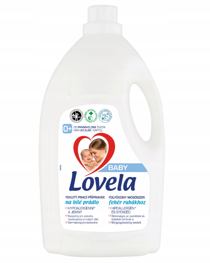 Tekutý prací prostředek na bílé prádlo Lovela Baby Mléko pro děti 50 praní 4,5 l