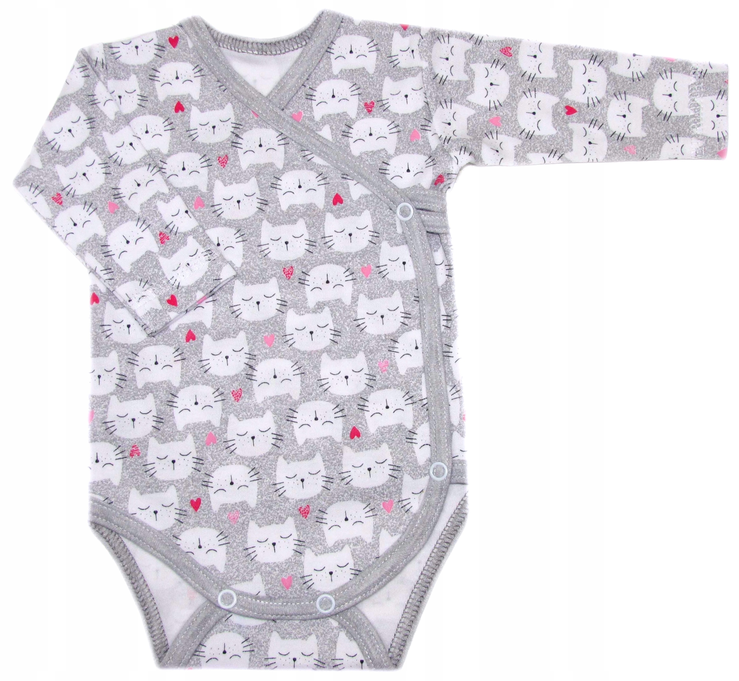 

Body Kopertowe Z Długim Rękawem 62 Pink Cat /17/